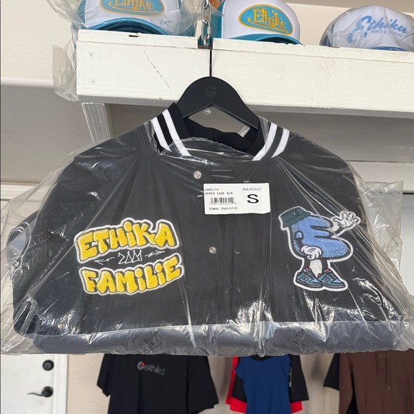Ethika Black Jacket with Yellow and Blue Patches - Picture 1 of 1
